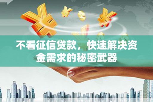 麒麟不看征信贷款，快速解决资金需求的秘密武器