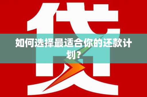 麒麟如何选择最适合你的还款计划？